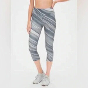 Gap fit gapfit eclipse capris workout leggings high rise gray marble large